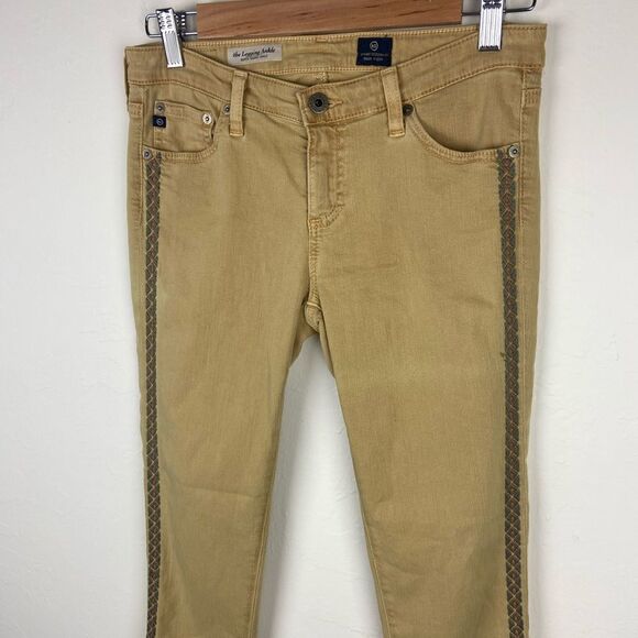 AG ‘The Legging Ankle’ Super Skinny Embroidered Side Panel - Tan - Picture 2 of 7